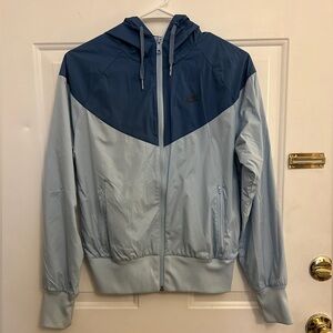 Nike Two-Tone Blue Hooded Windbreaker - Women’s S